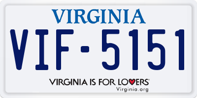 VA license plate VIF5151
