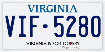 VA license plate VIF5280