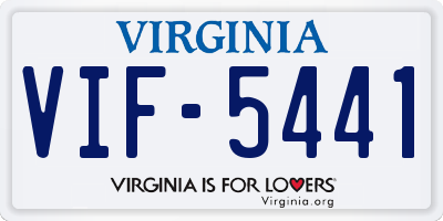 VA license plate VIF5441
