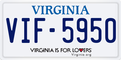VA license plate VIF5950