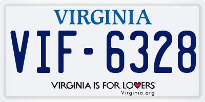 VA license plate VIF6328