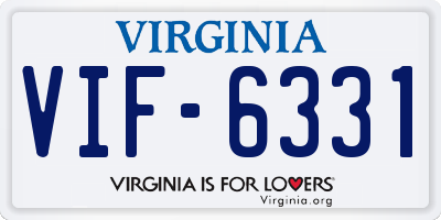 VA license plate VIF6331