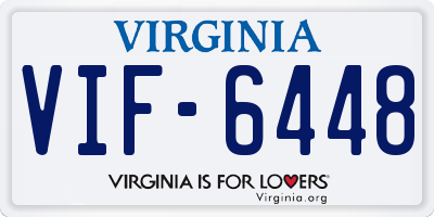 VA license plate VIF6448