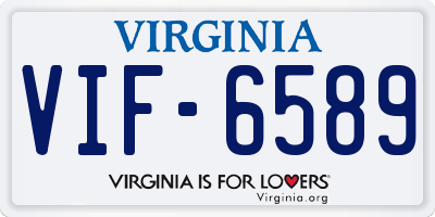 VA license plate VIF6589