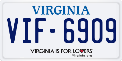 VA license plate VIF6909