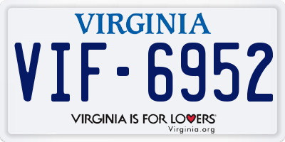 VA license plate VIF6952