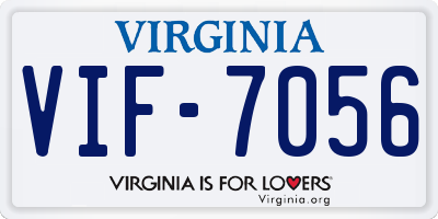 VA license plate VIF7056