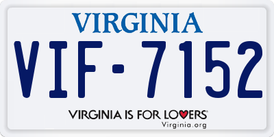 VA license plate VIF7152