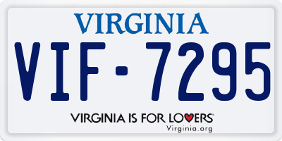 VA license plate VIF7295