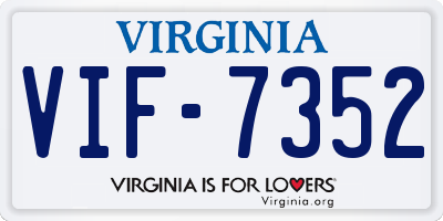 VA license plate VIF7352