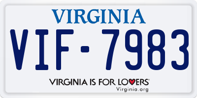 VA license plate VIF7983
