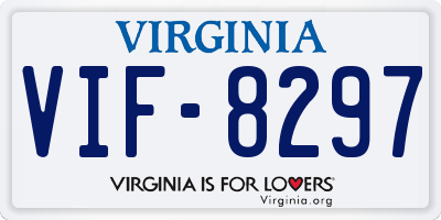 VA license plate VIF8297