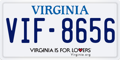 VA license plate VIF8656