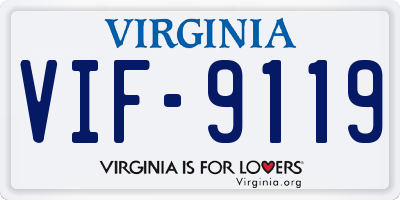 VA license plate VIF9119
