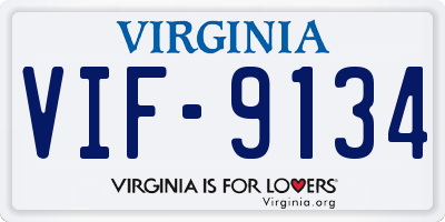 VA license plate VIF9134