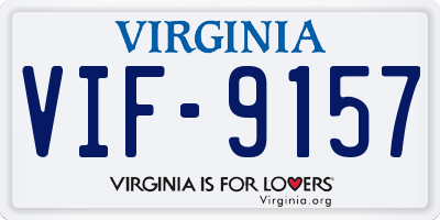 VA license plate VIF9157