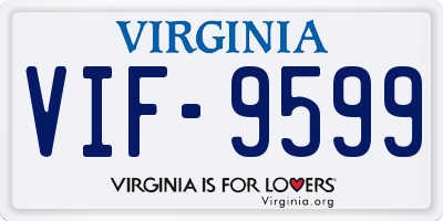 VA license plate VIF9599