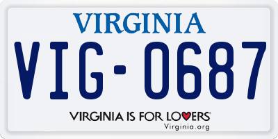 VA license plate VIG0687