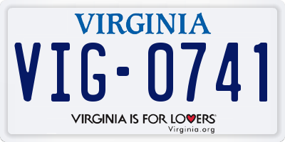VA license plate VIG0741
