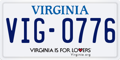 VA license plate VIG0776