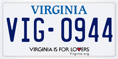 VA license plate VIG0944