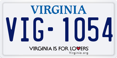VA license plate VIG1054