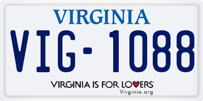 VA license plate VIG1088