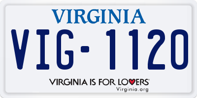 VA license plate VIG1120