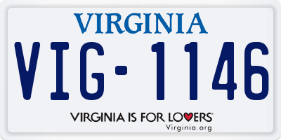 VA license plate VIG1146