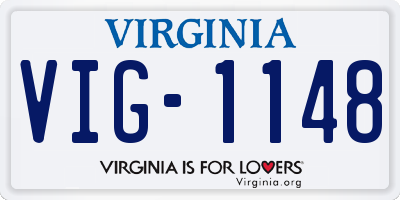 VA license plate VIG1148