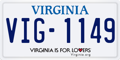 VA license plate VIG1149