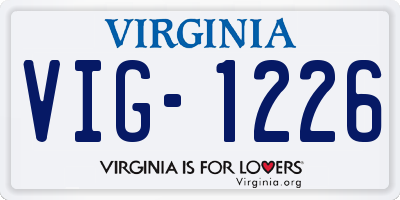 VA license plate VIG1226