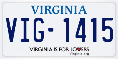 VA license plate VIG1415