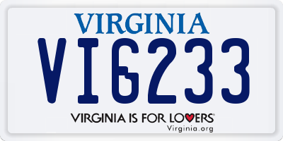 VA license plate VIG233
