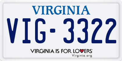 VA license plate VIG3322