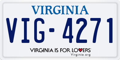 VA license plate VIG4271