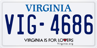 VA license plate VIG4686