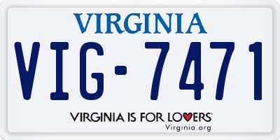 VA license plate VIG7471