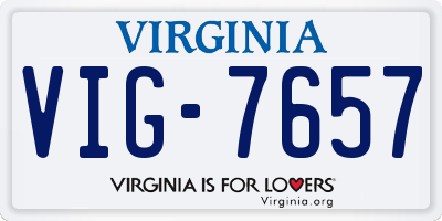 VA license plate VIG7657