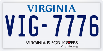 VA license plate VIG7776
