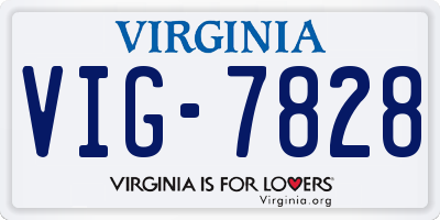 VA license plate VIG7828
