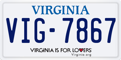 VA license plate VIG7867
