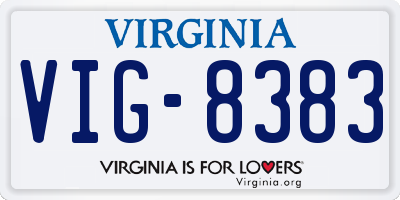 VA license plate VIG8383