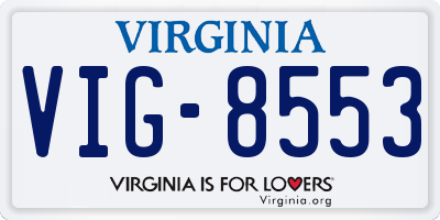 VA license plate VIG8553