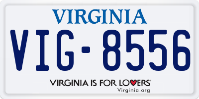 VA license plate VIG8556
