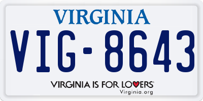 VA license plate VIG8643