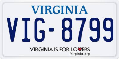VA license plate VIG8799