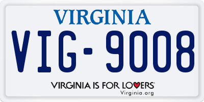 VA license plate VIG9008