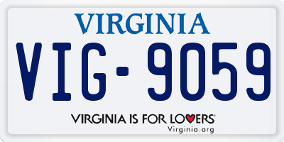 VA license plate VIG9059