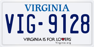 VA license plate VIG9128
